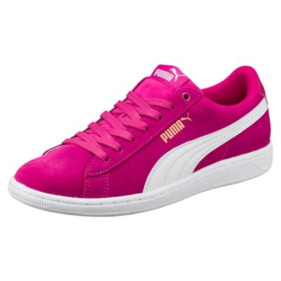 Pink suede Vikky trainers